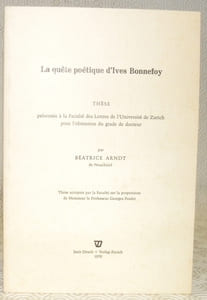 La quête poétique d’Ives Bonnefoy. Thèse.