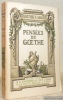 Pensées de Goethe. Traduction par Jacques Porchat. Illustration par A.-F. Cosÿns.Collection Bibliotheca Magna.. GOETHE.