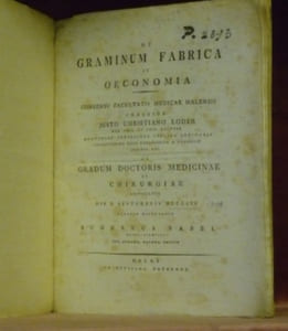 De graminium fabrica et oeconomia. Consensu Facultatis Medicae Helensis.