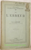 De l’erreur. Troisième édition.Bibliothèque de philosophie contemporaine.. BROCHARD, Victor.