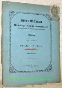 Pfahlbauten. Neunter Bericht. Die mittelschweizerischen Pfahlbaustationen. - Die Limmatfunde. - Die westschweizerischen Pfahlbauten.Mittheilungen der Antiquarischen Gessellschaft in Zürich. Band XXII, Heft 2.