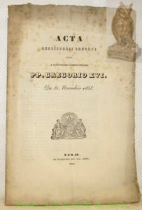 Acta consistorii secreti habiti a sanctissimo domino nostro PP. Gregorio XVI. Die 30 Novembris 1838.