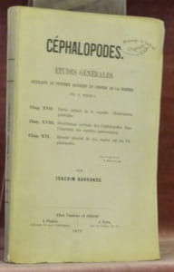 Céphalopodes. Etudes générales. Extraits du système silurien du centre de la Bohême. Vol. II, texte V. Chap. XVII: Partie initiale de la coquille. Observations générales. Chap. XVIII: Distribution verticale des Céphalopodes, dans l’ensemble des contrées paléozoiques. Chap. XIX: Résumé général de nos études sur les Céphalopodes.