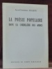 La poésie populaire dans la Cordillère des Andes.. SPAHNI, Jean-Christian.