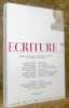 ECRITURE 7. Cahier de litt&eacute;rature et de po&eacute;sie. Revue litt&eacute;raire. Textes de P.-L. Matthey, Jacques Chessex, M. Chappaz, S.C. Bille, hommage &agrave; Chinet ...