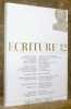ECRITURE 12. Cahier de litt&eacute;rature et de po&eacute;sie. Revue litt&eacute;raire. Textes de Jacques Chessex, Alexandre Voisard, Alice Rivaz, E. Barilier, Nicolas ...