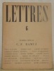 Numéro spécial de Lettres consacré à C. F. Ramuz. Troisième année. Collection: “Revue Lettres”, n.° 6.. RAMUZ, C. F.