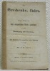 Die Brechruhr, Cholera. Eine Schrift dem aargauischen Volke gewidmet zu dessen Vernhigung und Anleitung.. IMHOF, Dr. C. G.