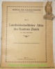 Landwirtschaftlicher Atlas des Kantons Zürich. Beiträge zur Agrargeographie N° 2.. BERNHARD, Hans.