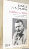 Ernest Hemigway. Défense du titre. Entretiens réunis et présentés par Matthew J. Bruccoli.. HEMINGWAY, Ernest.