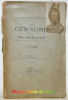 La Censure. Thèse.. SABATIE, Léon.