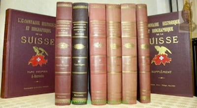 Dictionnaire historique & biographique de la Suisse. Publié avec la recommandation de la Société Générale Suisse d’Histoire et sous la direction de Marcel Godet, Henri Türler, Victor Attinger. Sept tomes et un tome de supplément. 8 Volumes.