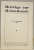 BEITRÄGE ZUR HEIMATKUNDE.Herausgegeben vom Verein für Heimatkunde des Sensebezirks und der benachbarten Interessierten Landschaften. 30. Jahrgang ...