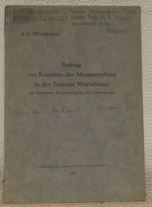 Beitrag zur Kenntnis der Metamorphose in der Tessiner Wurzelzone mit besonderer Berücksichtigung des Gastionezuges.