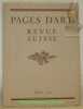 Pages d’Art. Mai 1926. Revue Mensuelle Suisse Illustrée. Sommaire du numéro de Mai 1926: Tobias Stimmer (8 illustrations) Paul Ganz. - Carlos Schwab ...