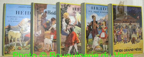 Heidi 5 volumes. Vol. 1: La merveilleuse histoire d’une fille de la montagne. Illustrations de Jodelet. Traduction nouvelle. - Vol. 2: Heidi grandit. ...