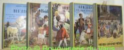Heidi 5 volumes. Vol. 1: La merveilleuse histoire d’une fille de la montagne. Illustrations de Jodelet. Traduction nouvelle. - Vol. 2: Heidi grandit. ...