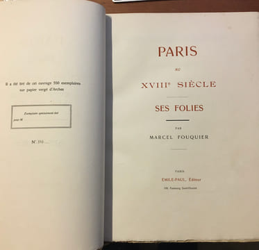 Paris au XVIIIe siècle. Ses folies. - Paris au XVIIIe siècle. Ses divertissements - ses moeurs, Directoire et Consulat. (2 Volumes).. FOUQUIER, ...