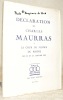 Déclaration de Charles Maurras à la Cour de Justice du Rhône les 24 et 25 janvier 1945.. MAURRAS, Charles.