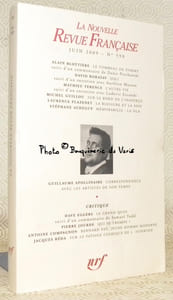 La Nouvelle Revue Française Juin 2009. N° 590.Guillaume Apollinaire. Correspondance avec les artistes de san temps.