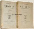 Histoire générale des émigrés pendant la Révolution française. Troisième édition, revue et corrigée. 2 Volumes.. FORNERON, H.