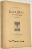 Maximes et pensées suivies de Dialoques philosophiques. Texte revu sur l’édition originale et publié avec des notes et un index par Ad. van Bever. ...