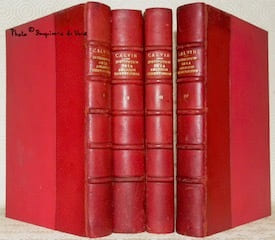 Instirutions de la Religion chrétienne. Texte établi et présenté par Jacques Pannier. 4 Volumes complet. Les Textes Français. Collection des Universités de France, publiée sous le patronnage de l’Association Guillaume Budé.