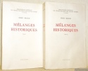 Mélanges historiques. Préface de Charles-Edmond Perrin. Tome I et tome II. Collection Bibliothèque Générale des l’Ecole pratique des Hautes Etudes, ...