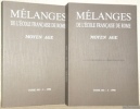 Mélanges de l’Ecole française de Rome. Moyen Âge MEFRM. Tome 102. Volumes 1 et 2.. 