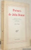 Poèmes de John Donne. Traduit de l’anglais par Jean Fuzier et Yves Denis. Introduction de J. R. Poisson. Edition bilingue.. DONNE, John.