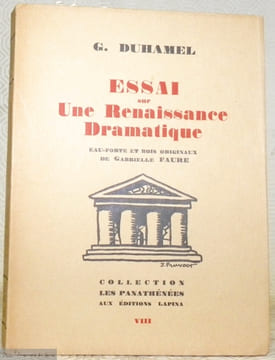 Essai sur Une Renaissance Dramatique. Eau-forte et bois originaux de Gabrielle Faure. Collection Les Panthénées VIII.. DUHAMEL, G.