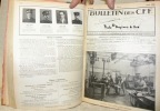 Bulletin des C.F.F (mensuel). Publié par la Direction Générale des Chemins de Fer Fédéraux. Années 1924 (première année) à 1944 reliées en 7 volumes.. ...
