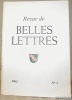 La Revue de Belles-Lettres 1962, n° 2. R B L.. 