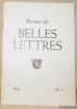 La Revue de Belles-Lettres 1962, n° 3. R B L.. 