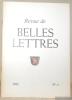 La Revue de Belles-Lettres 1962, n° 4. R B L.. 