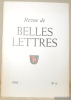 La Revue de Belles-Lettres 1962, n° 6. R B L.. 