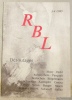La Revue de Belles-Lettres 3-4 1989. R B L. Déroutages.. 