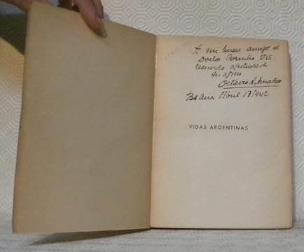 Vidas argentinas. Rivadavia – Mitre – Sarmiento – Avellaneda – Rosas – Irigoyen –Roca – Pellegrini – Alem – Saenz Pena. 6. edicion.. AMADEO, Octavio ...