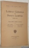 Lettres Galantes de Denys Lambin, 1552 - 1554. Texte établi, traduit et annoté par Henri Potez et François Préchac. Publications de la Faculté des ...