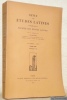 Revue des Etudes Latines. Publiée par la Société des Etudes Latines. 19e Année.Tome XIX.. 