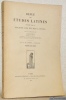 Revue des Etudes Latines. Publiée par la Société des Etudes Latines. 21e  et 22e Années.Tome XXI-XXII.. 