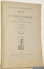 Revue des Etudes Latines. Publiée par la Société des Etudes Latines. 26e Année 1948.Tome XXVI.. 