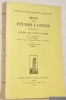 Revue des Etudes Latines. Publiée par la Société des Etudes Latines. 63e Année 1985.Tome 63.. 