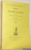 Revue des Etudes Latines. Publiée par la Société des Etudes Latines. 67e Année 1989.Tome 67.. 