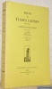 Revue des Etudes Latines. Publiée par la Société des Etudes Latines. 79e Année 2001.Tome  79.. 