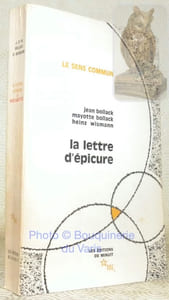 La lettre d'épicure. Collection Le Sens Commun.