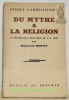 Du mythe à la religion dans la psychologie analytique de C. G. Jung. Collection Etudes Carmélitaines.. HOSTIE, Raymond.