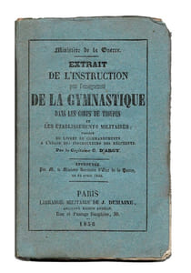 Extrait de l'instruction pour l'enseignement de la gymnastique dans les corps de troupes et les établissements militaires précédé du Livret de commandements à l'usage des instructeurs des régiments par le capitaine C. d'Argy [Charles-Henri-Louis d'Argy (1805-1870)].