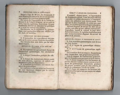 Extrait de l'instruction pour l'enseignement de la gymnastique dans les corps de troupes et les établissements militaires précédé du Livret de ...