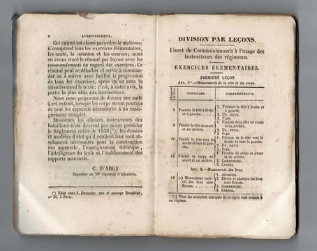 Extrait de l'instruction pour l'enseignement de la gymnastique dans les corps de troupes et les établissements militaires précédé du Livret de ...